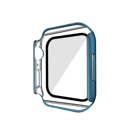 Протиударна накладка із захисним склом Electroplating Matte для Apple Watch Series 8/7 41mm - синя