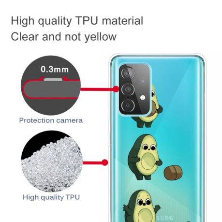 Противоударный чехол Colored Drawing Clear на Samsung Galaxy A52/A52s - Avocado