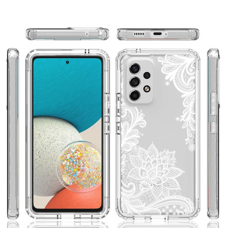 Противоударный чехол Transparent Painted для Samsung Galaxy A53 5G - White Flower