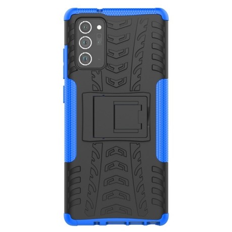 Противоударный чехол Tire Texture на Samsung Galaxy Note 20 - синий
