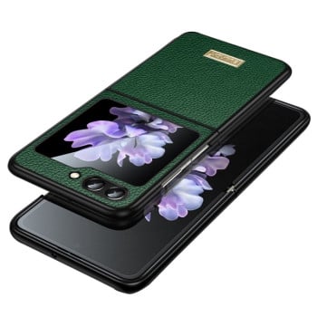Чохол SULADA Litchi Texture Leather на Samsung Galaxy Flip 6/Flip 7 FE - зелений