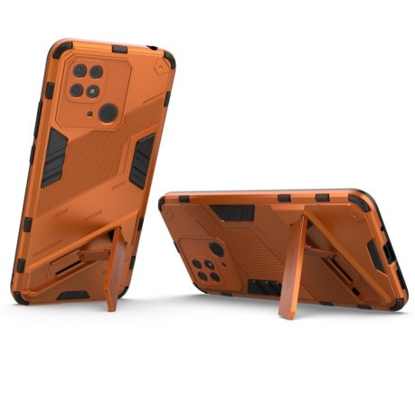 Противоударный чехол Punk Armor для Xiaomi Poco C40/Redmi 10c 4G - оранжевый