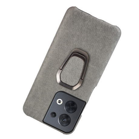 Противоударный чехол Honeycomb Ring Holder для OPPO Reno 8 5G - серый