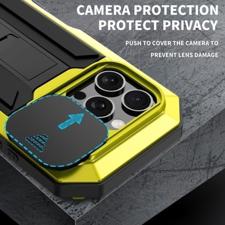 Противоударный чехол R-JUST Sliding для iPhone 16 Pro Max - желтый