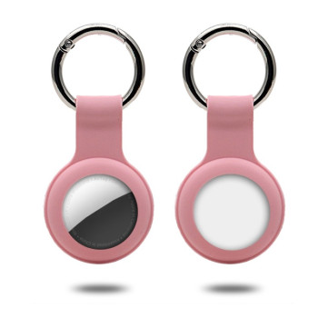 Силиконовый брелок с карабином Keychain Ring для AirTag - розовый