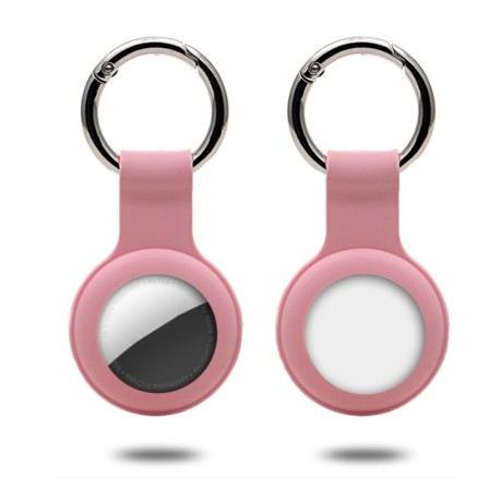 Силіконовий брелок з карабіном Keychain Ring для AirTag - рожевий