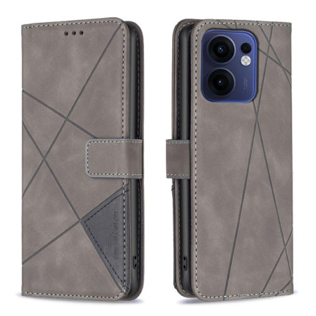 Чохол-книжка Rhombus Texture для OPPO Reno13 F/Reno13 FS - сірий