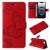 Чехол-книжка с тиснением “бабочки” и магнитным хлястиком на iPhone 16e - красный