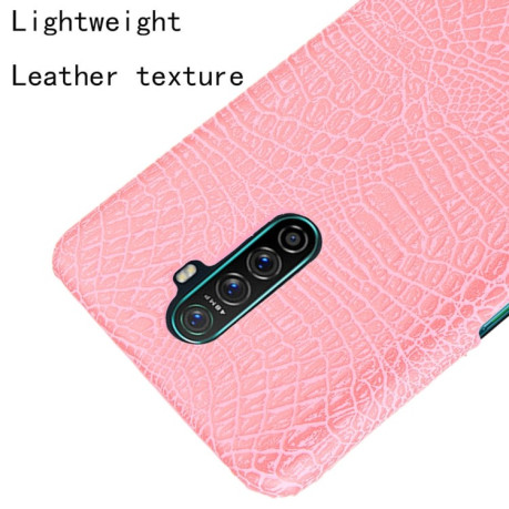 Ударопрочный чехол Crocodile Texture на Realme X2 Pro - розовый