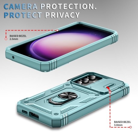 Протиударний чохол Sliding Camshield Samsung Galaxy S23 FE 5G - зелений
