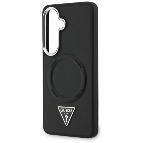 Оригінальний чохол Guess Embossed Ring Triangle Logo з MagSafe на Samsung Galaxy S26 — чорний