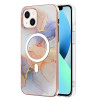 Противоударный чехол Marble Pattern Dual-side IMD Magsafe для iPhone 15 - Marble