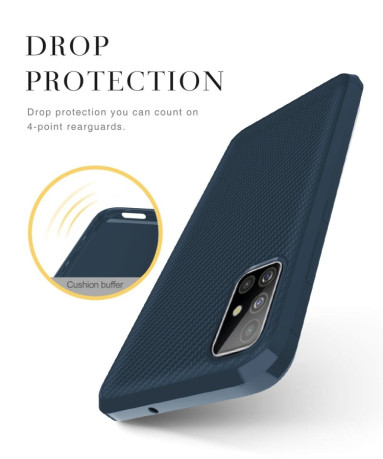 Противоударный чехол HMC Carbon Fiber Series на Samsung Galaxy A51 - Синий