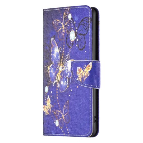 Чехол-книжка Colored Drawing Pattern для Xiaomi Poco F5 5G / Redmi Note 12 Turbo - Purple Butterfly