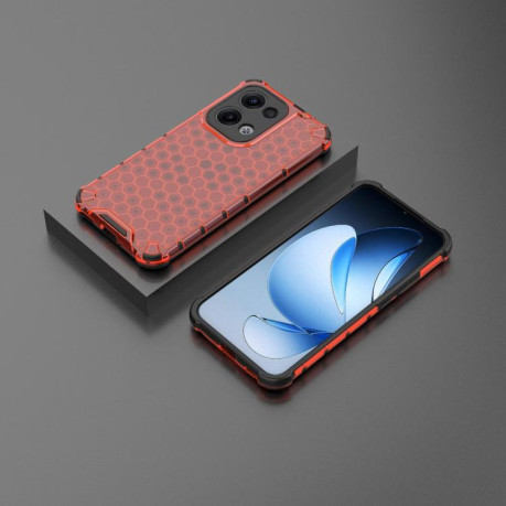 Противоударный чехол Honeycomb на OPPO Reno13 5G Global - красный