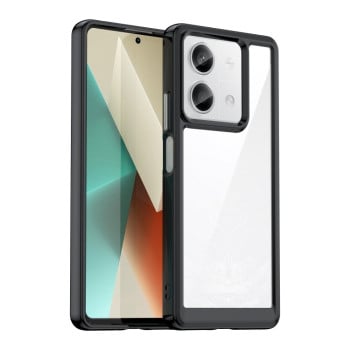 Противоударный чехол  Colorful Acrylic Series с цветной силиконовой боковиной на Xiaomi Redmi Note 13 5G - черный