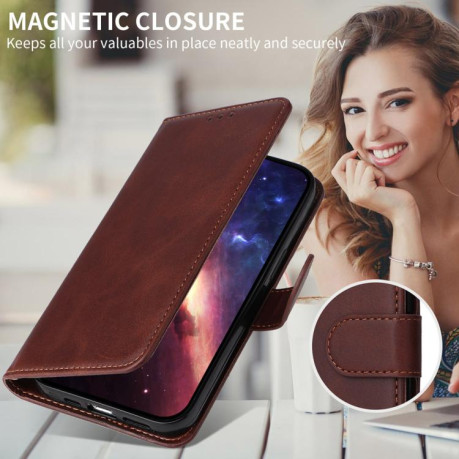 Чохол-книжка Classic Calf Texture для Motorola Edge 60 Fusion / Edge 5G 2025 - коричневий