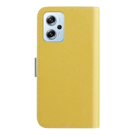 Чехол-книжка Candy Color Litchi для Xiaomi Poco X4 GT 5G - желтый