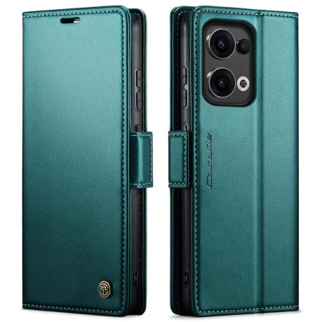 Чехол-книжка CaseMe 023 Butterfly Buckle Litchi Texture RFID Anti-theft Leather для OPPO Reno13 - зеленый