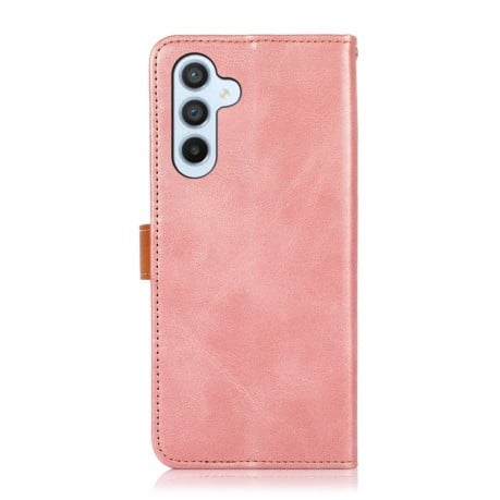 Чехол-книжка KHAZNEH Dual-color Cowhide для Samsung Galaxy M35 - розовое золото