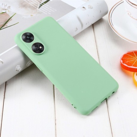 Силиконовый чехол Solid Color Liquid Silicone для OPPO Reno8 T 4G - зеленый