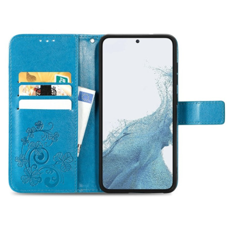 Чехол-книжка Four-leaf Clasp Embossed на Samsung Galaxy A54 5G - синий