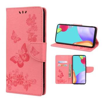 Чехол-книжка Butterflies Embossing на Samsung Galaxy A53 5G - розовый