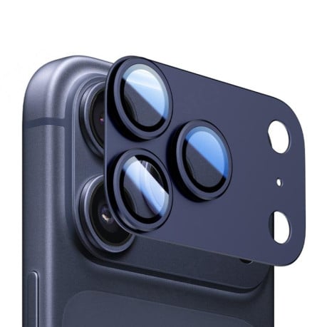 Защита камеры XDCASE Titanium Alloy Hollow Camera Lens на iPhone 17 Pro Max - синий