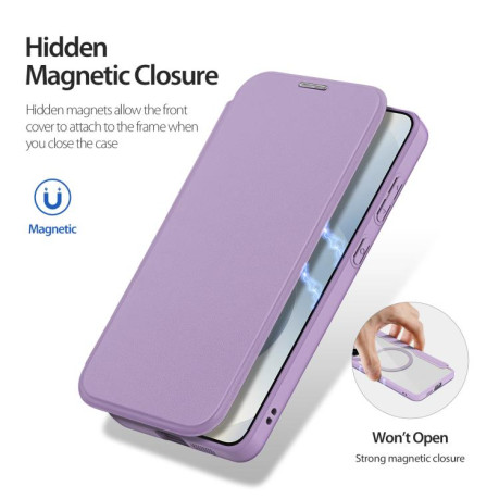 Чохол-книжка DUX DUCIS Skin X Pro Series Magsafe для Samsung Galaxy S25 Edge 5G - фіолетовий