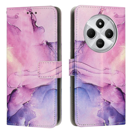 Чехол-книжка Painted Marble Pattern для Xiaomi Redmi 14C 4G/Poco C75/Redmi A4 5G - фиолетовый