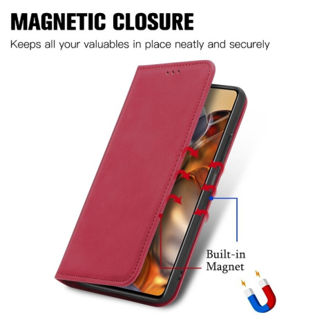Чехол-книжка Retro Skin Feel Business Magnetic на Xiaomi Mi 11T / 11T Pro - красный