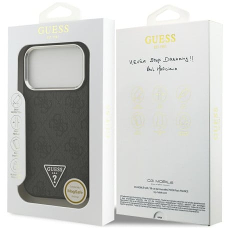 Оригинальный чехол Guess 4G Triangle Logo с MagSafe на iPhone 17 Pro - black