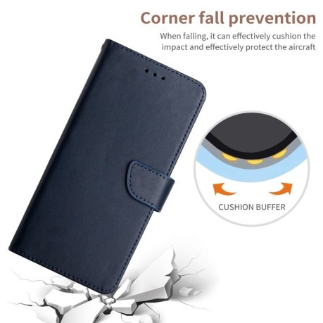 Кожаный чехол-книжка Genuine Leather Fingerprint-proof для Xiaomi 13 Pro - синий