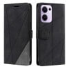Чехол-книжка Skin Feel Splicing для OPPO Reno13 F/Reno13 FS Global/ 4G India - черный