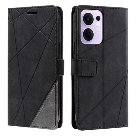 Чехол-книжка Skin Feel Splicing для OPPO Reno13 F/Reno13 FS Global/ 4G India - черный