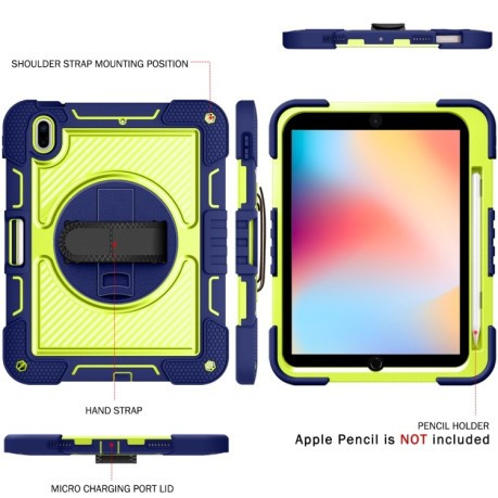 Противоударный чехол Degree Rotation для iPad 10.9 2022 - сине-зеленый