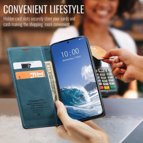 Чехол-книжка CaseMe-013 многофункциональный с кармашком на карт на Xiaomi 15T - синий