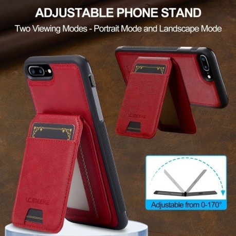Чохол-книжка LC.IMEEKE L3 Series Detachable RFID Card Bag Magsafe для iPhone 16e - червоний