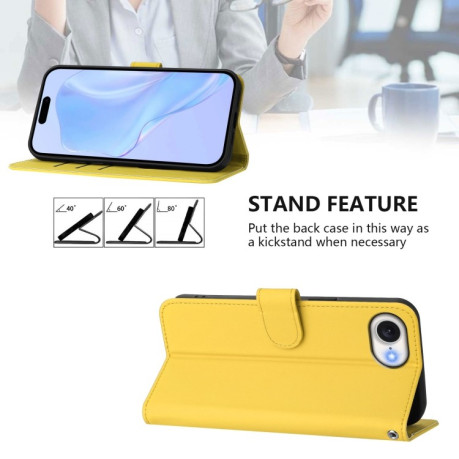 Чехол-книжка Skin Feel S-type для iPhone 16e - желтый
