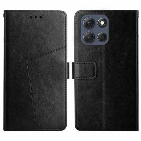 Чехол-книжка HT01 Y-shaped Pattern Flip Leather на Motorola Moto G86 5G - черный