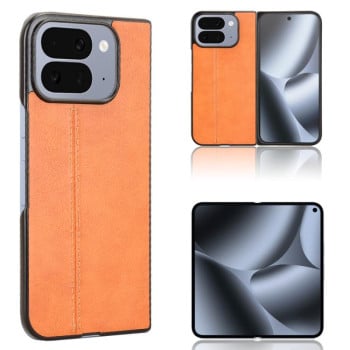 Чехол с прострочкой Sewing Cow Pattern для Google Pixel 10 Pro Fold — жёлтый