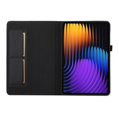 Чехол-книжка Fabric Leather для Xiaomi Pad 7 / 7 Pro - пурпурно-красный