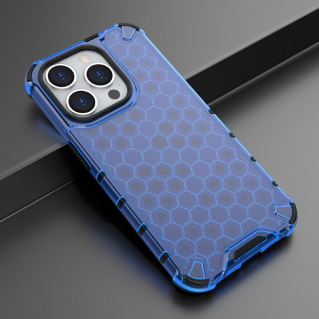 Чохол протиударний Honeycomb на iPhone 15 Pro - синій