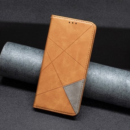 Чехол-книжка Rhombus Texture для Xiaomi Redmi Note 14 5G/Poco M7 Pro 5G - желтый