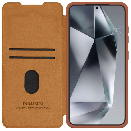 Чохол-книжка Nillkin Qin Series для Samsung Galaxy S25+ 5G - коричневий