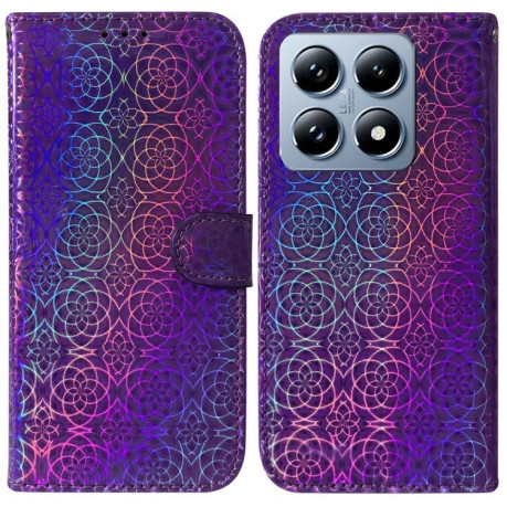 Чохол-книжка Solid Color Colorful на Xiaomi 14T Pro - фіолетовий