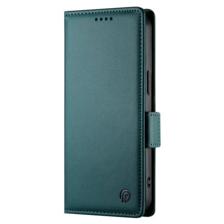 Чехол-книжка Side Buckle Magnetic Frosted Leather для iPhone 16 Plus - зеленый