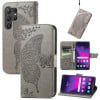 Чохол-книжка Butterfly Love Flower Embossed на Samsung Galaxy S24 Ultra 5G - сірий