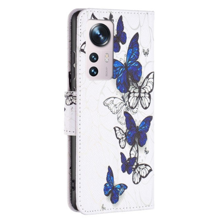 Чехол-книжка Colored Drawing Series на Xiaomi Mi 12 - Butterflies