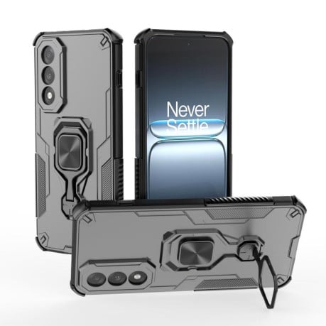 Противоударный чехол Metal Kickstand TPU Hybrid PC на OnePlus Ace 5 Ultra / Nord 5 - черный
